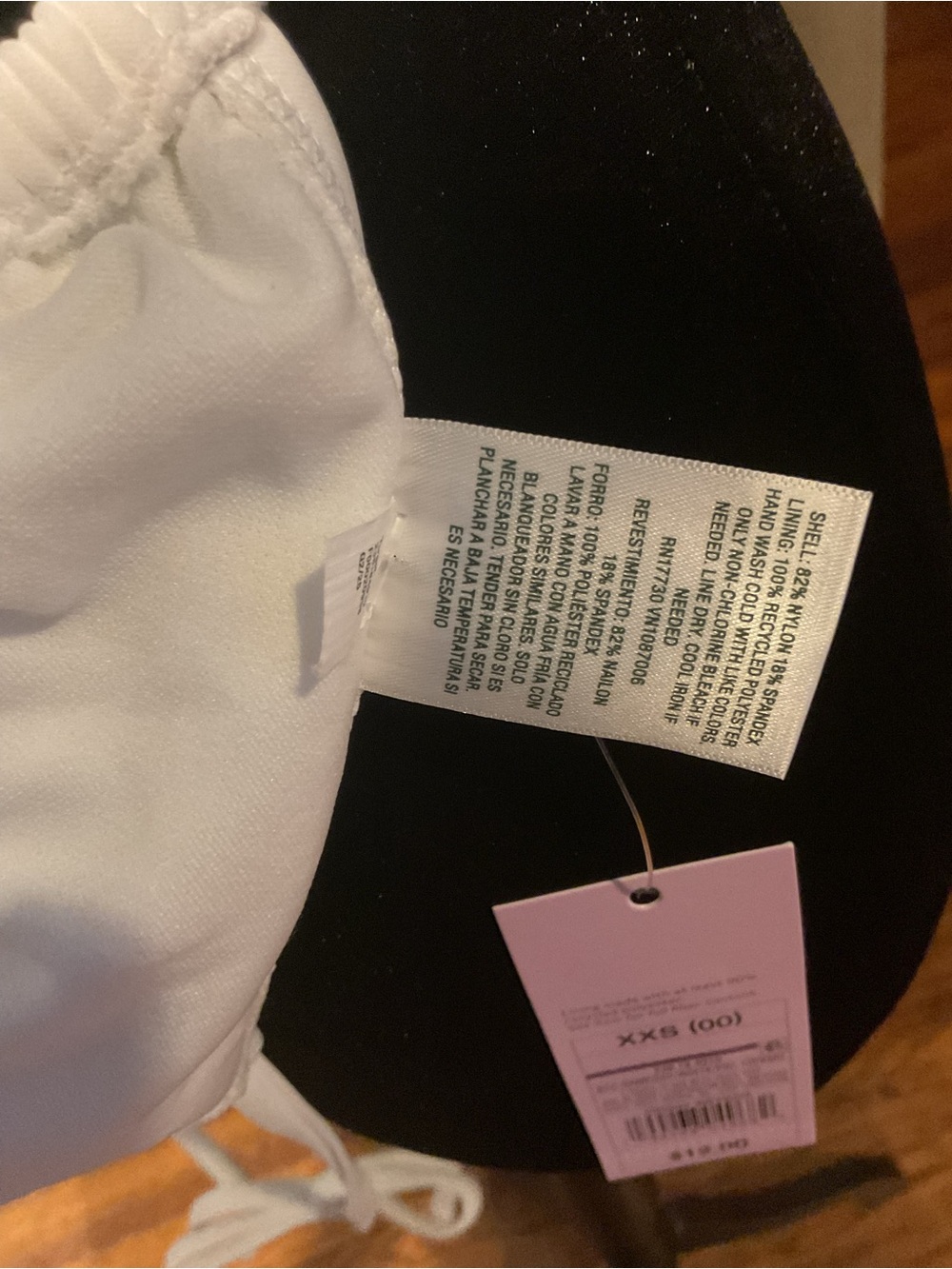 NWT Wild Fable White Triangle Bikini Top - Adjustable Halter Straps XXS - Picture 5 of 5